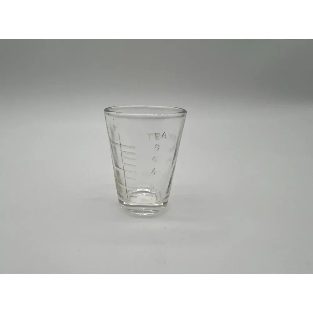 Vintage Clear Glass Measuring Jigger Shot Glass | 30 mL | Oz tsp Graduated Bar